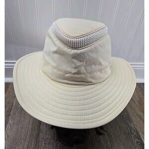 The Airflo Tilley Hat Size 7 1/8 Cream Beige Wide Brim LTM6 Outdoor Vented